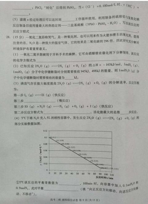 2020届江西省九江市高三理科综合第二次高考模拟试题（图片版）9