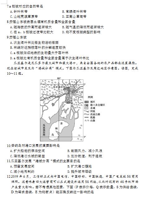 2020届山西省太原市第五中学高三下文科综合4月模拟试题（图片版）3