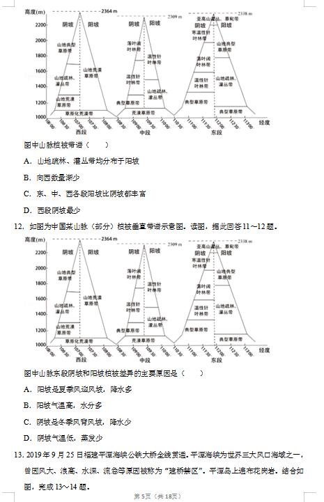 2020届江苏省南通市海安高中地理高考5月模拟试题（图片版）5