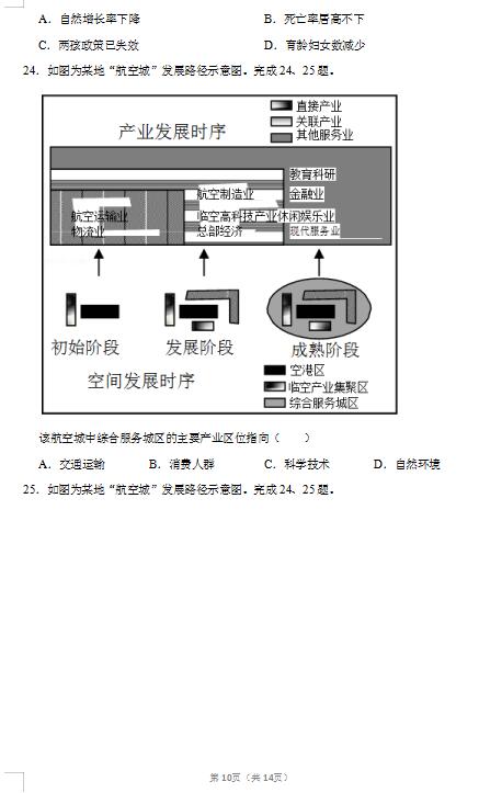 2020届浙江省台州市地理高考4月模拟试题（图片版）10