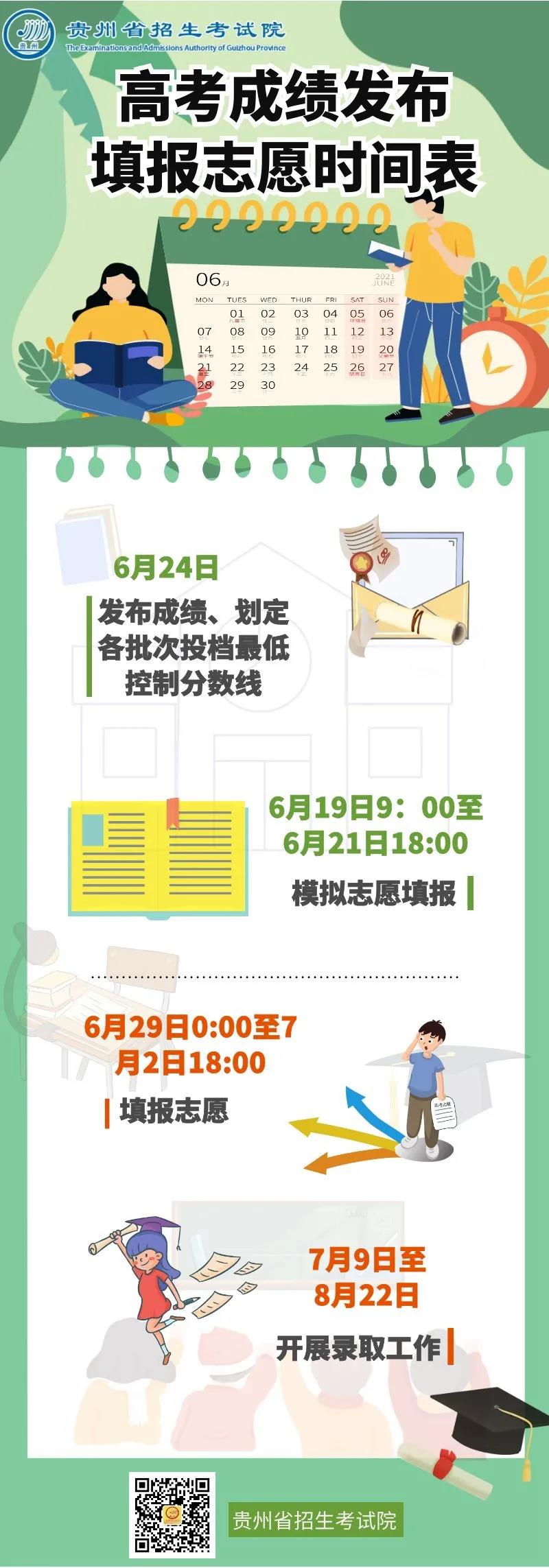 贵州省高考成绩、填报志愿时间表确定