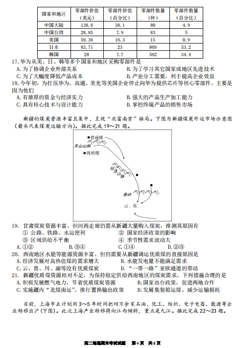 2019-2020ʡϷһи߶όW(xu)ĩԇDƬ棩4