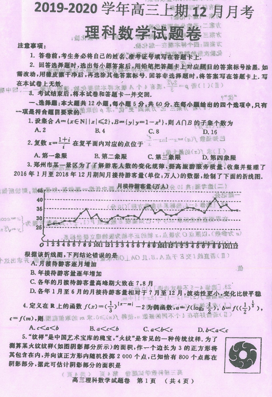 2020届河南省信阳市第一高中高三12月月考数学（理）试题1